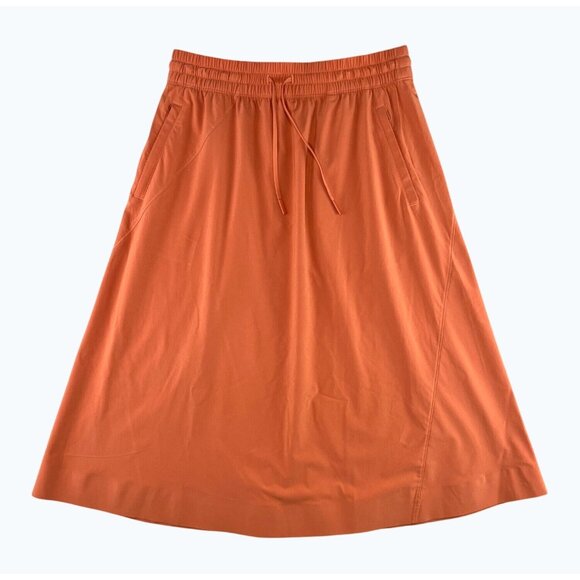 Athleta Womens Arrival Skirt Orange Knee-Length W/ Pockets Size 10 Lightweight - Picture 4 of 16
